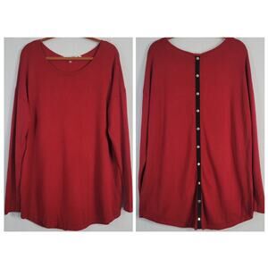 Soft Surroundings Trieste Tunic Top size L red longline relaxed soft comfort